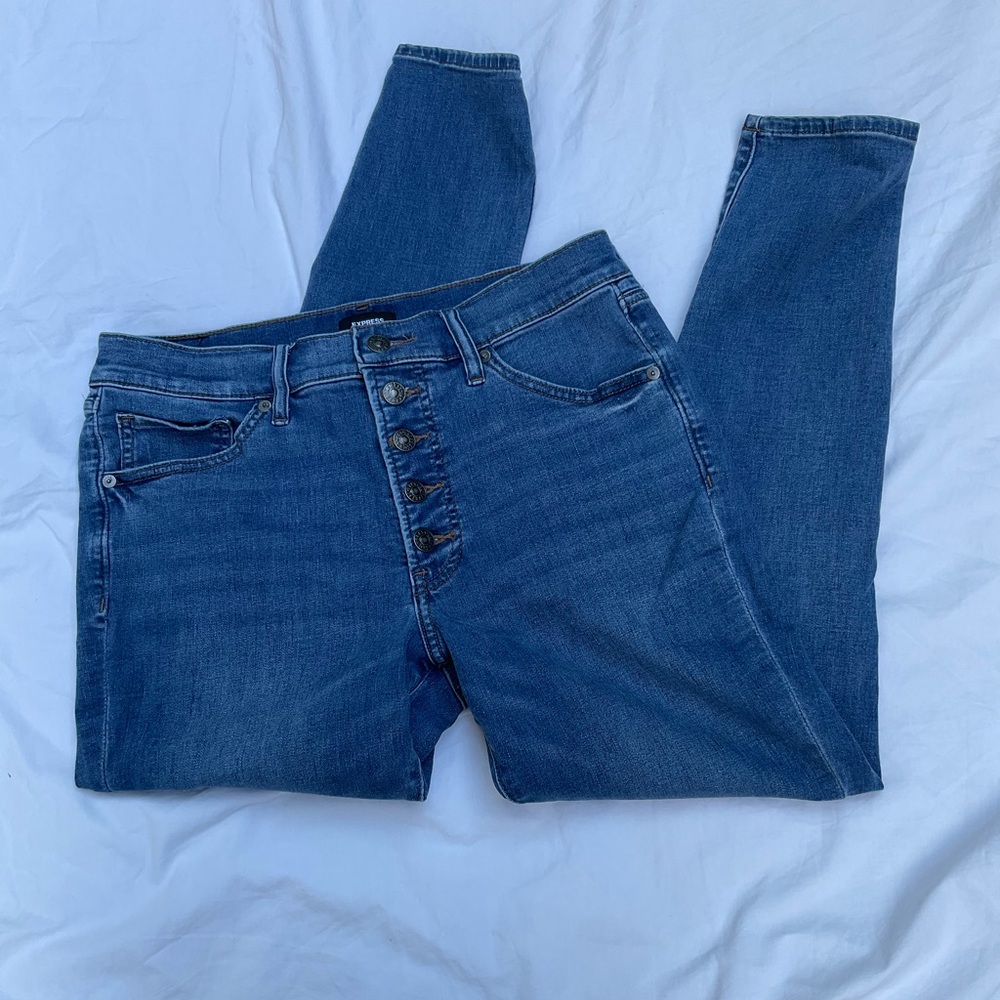 Express Skinny Button Fly Jeans